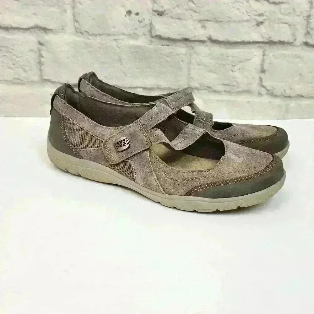 Earth Origins Brown Suede Slip On Mary Jane Loafers Sz 8N
